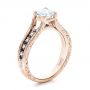 18k Rose Gold 18k Rose Gold Custom Diamond And Blue Sapphire Engagement Ring - Three-Quarter View -  102095 - Thumbnail