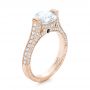 14k Rose Gold 14k Rose Gold Custom Diamond And Blue Sapphire Engagement Ring - Three-Quarter View -  102134 - Thumbnail