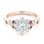 14k Rose Gold 14k Rose Gold Custom Diamond And Blue Sapphire Engagement Ring - Flat View -  102382 - Thumbnail