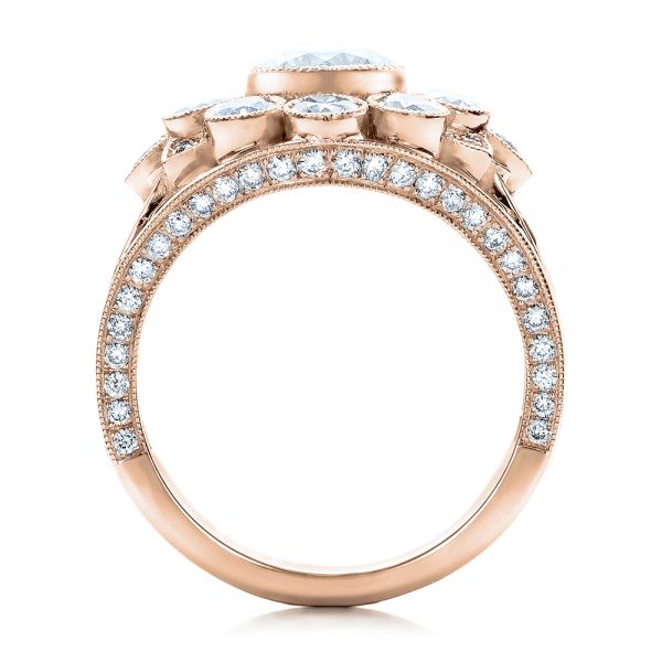 14k Rose Gold 14k Rose Gold Custom Diamond And Blue Sapphire Engagement Ring - Front View - 101172