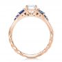18k Rose Gold 18k Rose Gold Custom Diamond And Blue Sapphire Engagement Ring - Front View -  102336 - Thumbnail