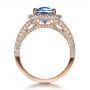 18k Rose Gold 18k Rose Gold Custom Diamond And Blue Sapphire Engagement Ring - Front View -  1212 - Thumbnail