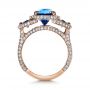 18k Rose Gold 18k Rose Gold Custom Diamond And Blue Sapphire Engagement Ring - Front View -  1405 - Thumbnail