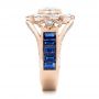 14k Rose Gold 14k Rose Gold Custom Diamond And Blue Sapphire Engagement Ring - Side View -  101172 - Thumbnail