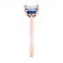 18k Rose Gold 18k Rose Gold Custom Diamond And Blue Sapphire Engagement Ring - Side View -  102031 - Thumbnail