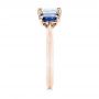 14k Rose Gold 14k Rose Gold Custom Diamond And Blue Sapphire Engagement Ring - Side View -  102031 - Thumbnail