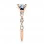 14k Rose Gold 14k Rose Gold Custom Diamond And Blue Sapphire Engagement Ring - Side View -  102227 - Thumbnail