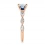 18k Rose Gold 18k Rose Gold Custom Diamond And Blue Sapphire Engagement Ring - Side View -  102227 - Thumbnail