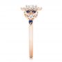 18k Rose Gold 18k Rose Gold Custom Diamond And Blue Sapphire Engagement Ring - Side View -  102382 - Thumbnail