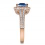 18k Rose Gold 18k Rose Gold Custom Diamond And Blue Sapphire Engagement Ring - Side View -  1212 - Thumbnail