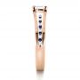 14k Rose Gold 14k Rose Gold Custom Diamond And Blue Sapphire Engagement Ring - Side View -  1297 - Thumbnail