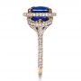 18k Rose Gold 18k Rose Gold Custom Diamond And Blue Sapphire Engagement Ring - Side View -  1405 - Thumbnail