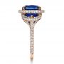 14k Rose Gold 14k Rose Gold Custom Diamond And Blue Sapphire Engagement Ring - Side View -  1405 - Thumbnail