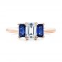 14k Rose Gold 14k Rose Gold Custom Diamond And Blue Sapphire Engagement Ring - Top View -  102031 - Thumbnail