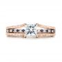 18k Rose Gold 18k Rose Gold Custom Diamond And Blue Sapphire Engagement Ring - Top View -  102095 - Thumbnail