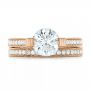 18k Rose Gold 18k Rose Gold Custom Diamond And Blue Sapphire Engagement Ring - Top View -  102134 - Thumbnail