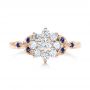 14k Rose Gold 14k Rose Gold Custom Diamond And Blue Sapphire Engagement Ring - Top View -  102202 - Thumbnail