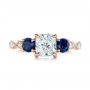 14k Rose Gold 14k Rose Gold Custom Diamond And Blue Sapphire Engagement Ring - Top View -  102227 - Thumbnail