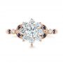 18k Rose Gold 18k Rose Gold Custom Diamond And Blue Sapphire Engagement Ring - Top View -  102382 - Thumbnail