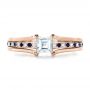 18k Rose Gold 18k Rose Gold Custom Diamond And Blue Sapphire Engagement Ring - Top View -  1297 - Thumbnail