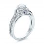 18k White Gold 18k White Gold Custom Diamond And Blue Sapphire Engagement Ring - Three-Quarter View -  100276 - Thumbnail