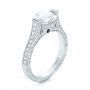 14k White Gold 14k White Gold Custom Diamond And Blue Sapphire Engagement Ring - Three-Quarter View -  102134 - Thumbnail