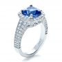 18k White Gold 18k White Gold Custom Diamond And Blue Sapphire Engagement Ring - Three-Quarter View -  1212 - Thumbnail