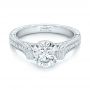18k White Gold 18k White Gold Custom Diamond And Blue Sapphire Engagement Ring - Flat View -  102134 - Thumbnail