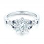18k White Gold 18k White Gold Custom Diamond And Blue Sapphire Engagement Ring - Flat View -  102382 - Thumbnail
