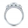  Platinum Custom Diamond And Blue Sapphire Engagement Ring - Front View -  101172 - Thumbnail