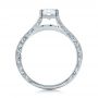 14k White Gold Custom Diamond And Blue Sapphire Engagement Ring - Front View -  102095 - Thumbnail