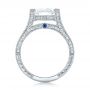  Platinum Custom Diamond And Blue Sapphire Engagement Ring - Front View -  102134 - Thumbnail