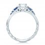 14k White Gold 14k White Gold Custom Diamond And Blue Sapphire Engagement Ring - Front View -  102336 - Thumbnail