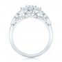 14k White Gold Custom Diamond And Blue Sapphire Engagement Ring - Front View -  102382 - Thumbnail