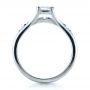  Platinum Custom Diamond And Blue Sapphire Engagement Ring - Front View -  1297 - Thumbnail