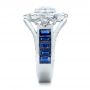 14k White Gold 14k White Gold Custom Diamond And Blue Sapphire Engagement Ring - Side View -  101172 - Thumbnail