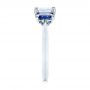 14k White Gold Custom Diamond And Blue Sapphire Engagement Ring - Side View -  102031 - Thumbnail