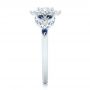 18k White Gold 18k White Gold Custom Diamond And Blue Sapphire Engagement Ring - Side View -  102382 - Thumbnail