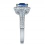 14k White Gold 14k White Gold Custom Diamond And Blue Sapphire Engagement Ring - Side View -  1212 - Thumbnail