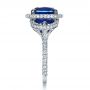 14k White Gold 14k White Gold Custom Diamond And Blue Sapphire Engagement Ring - Side View -  1405 - Thumbnail