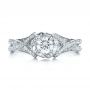 18k White Gold 18k White Gold Custom Diamond And Blue Sapphire Engagement Ring - Top View -  100276 - Thumbnail