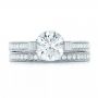 18k White Gold 18k White Gold Custom Diamond And Blue Sapphire Engagement Ring - Top View -  102134 - Thumbnail