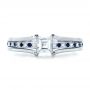  Platinum Custom Diamond And Blue Sapphire Engagement Ring - Top View -  1297 - Thumbnail