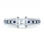  Platinum Custom Diamond And Blue Sapphire Engagement Ring - Top View -  1297 - Thumbnail