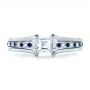 18k White Gold 18k White Gold Custom Diamond And Blue Sapphire Engagement Ring - Top View -  1297 - Thumbnail