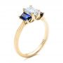 14k Yellow Gold 14k Yellow Gold Custom Diamond And Blue Sapphire Engagement Ring - Three-Quarter View -  102031 - Thumbnail