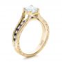 18k Yellow Gold 18k Yellow Gold Custom Diamond And Blue Sapphire Engagement Ring - Three-Quarter View -  102095 - Thumbnail