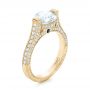 14k Yellow Gold Custom Diamond And Blue Sapphire Engagement Ring