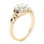 14k Yellow Gold 14k Yellow Gold Custom Diamond And Blue Sapphire Engagement Ring - Three-Quarter View -  102382 - Thumbnail