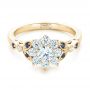 14k Yellow Gold 14k Yellow Gold Custom Diamond And Blue Sapphire Engagement Ring - Flat View -  102382 - Thumbnail